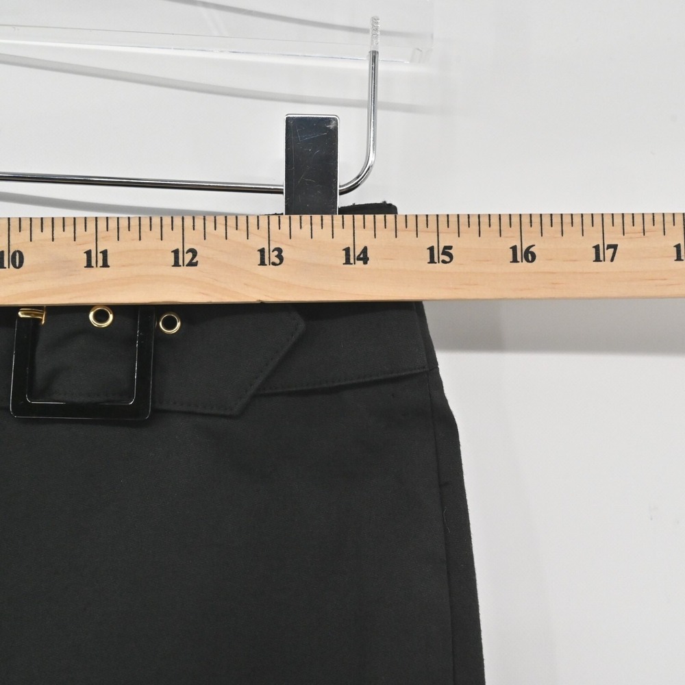 Vintage DOLCE GABBANA Pencil Skirt Size 40 Black Quiet Luxury Knee Length Buckle - Picture 3 of 12